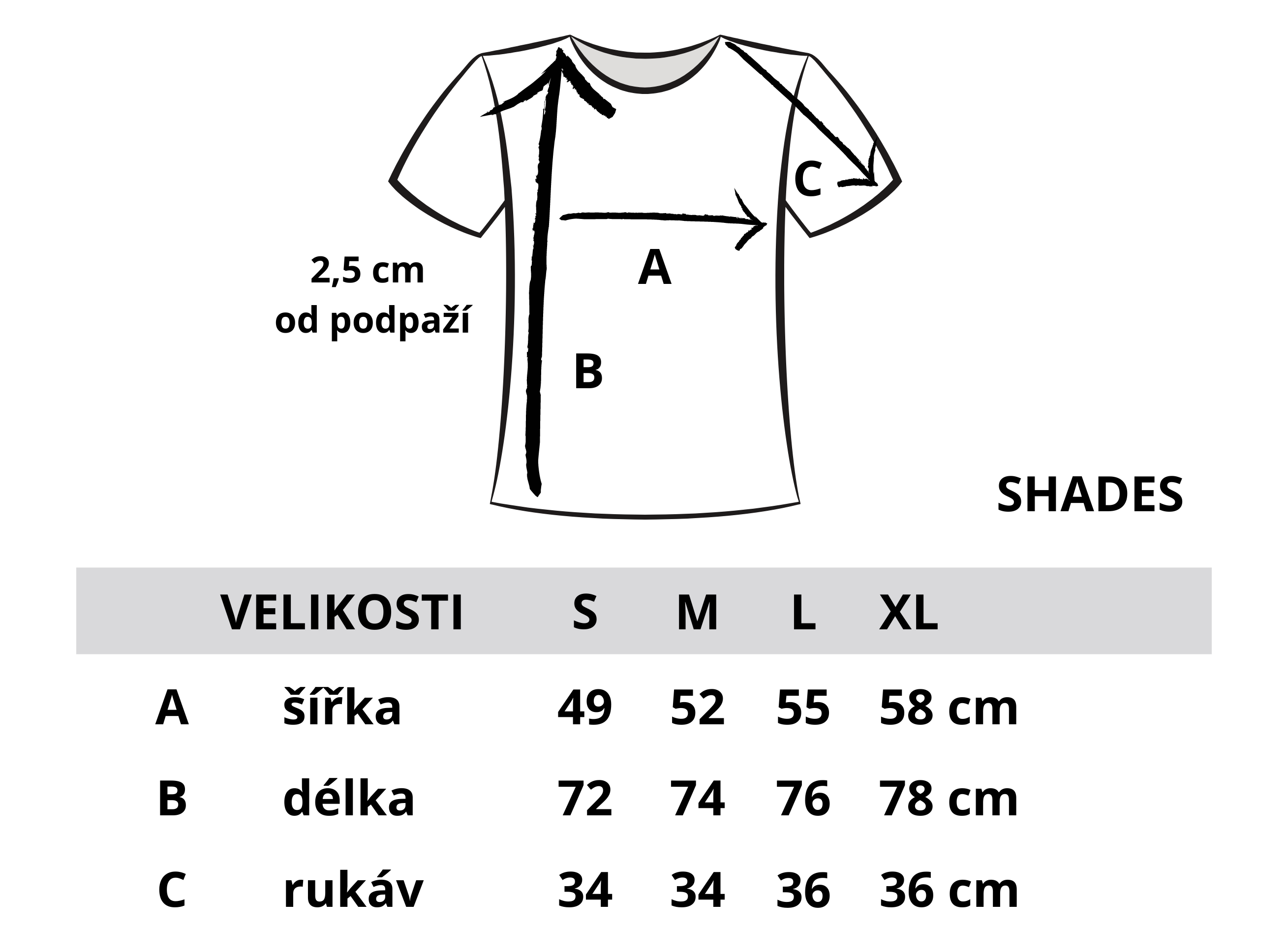 tričko Shades